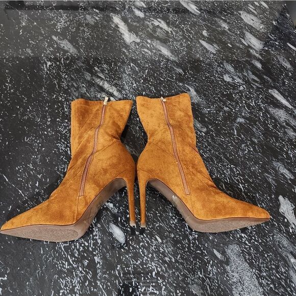 BRAND NEW SHOE LAND FAUX SUEDE ZIP SIDE SOCK BOOTS - Picture 10 of 16